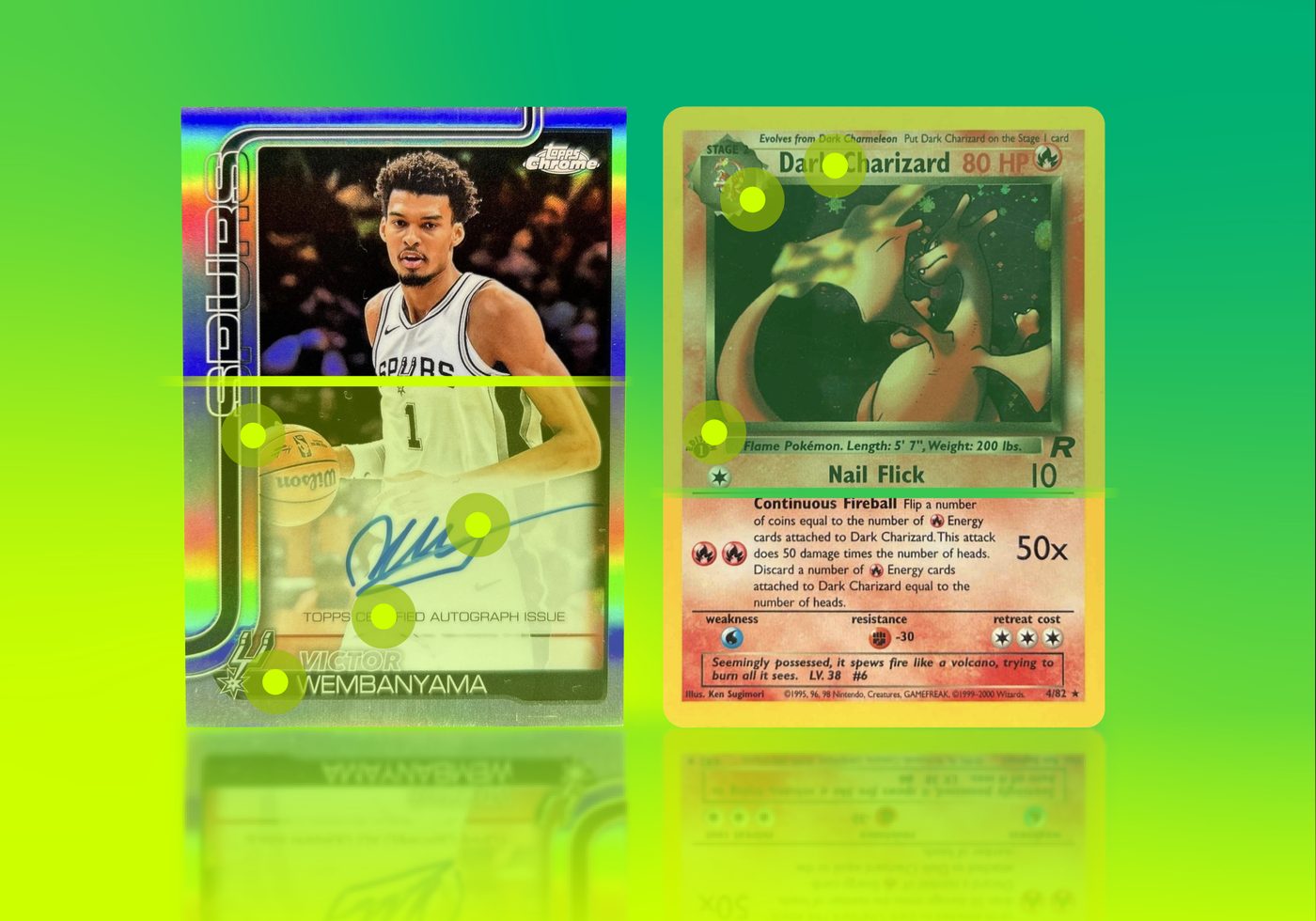 Heystack AI identifying two trading cards